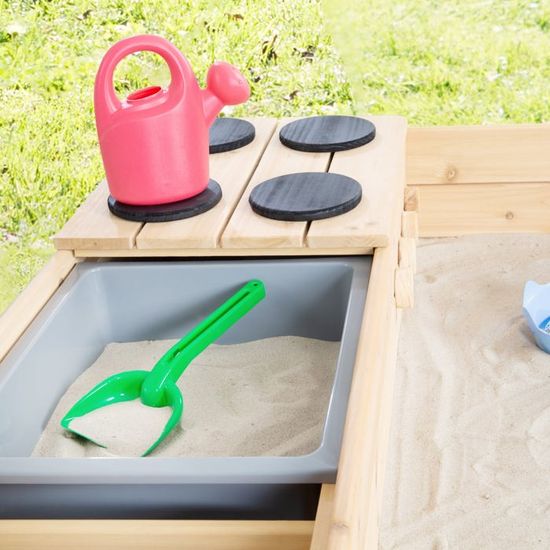 Table Jeux Sable Et Eau En Bois Roba - Cuisine De Jardin Pour Enfants 18 Mois à 8 Ans - Bac Plastique Amovible