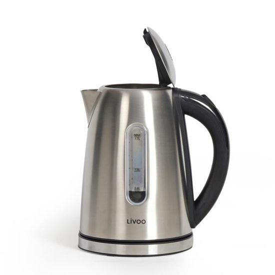 Bouilloire Électrique Livoo 1,7L Température Variable - Acier Inoxydable, 2200W, Filtre Amovible, Affichage LED Multicolore