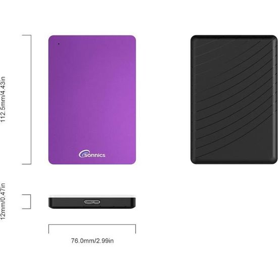 Disque Dur Externe 1TB Sonics USB 3.1 Type-C - Portable Pour PC, Mac, TV, Xbox, PS4/PS5 - Argent