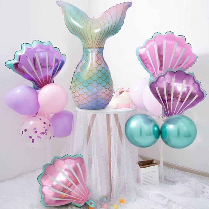 Grands Ballons Sirène - Décoration D'Anniversaire De 9 Ans - Pour Fille - 9 Ans - Décoration D