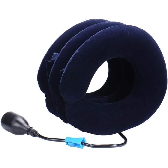 Appareil De Traction Cervicale Gonflable – Soulagement Douleur Cou, Nuque – 3D, Portable Avec Pompe à Air – Noir - 5