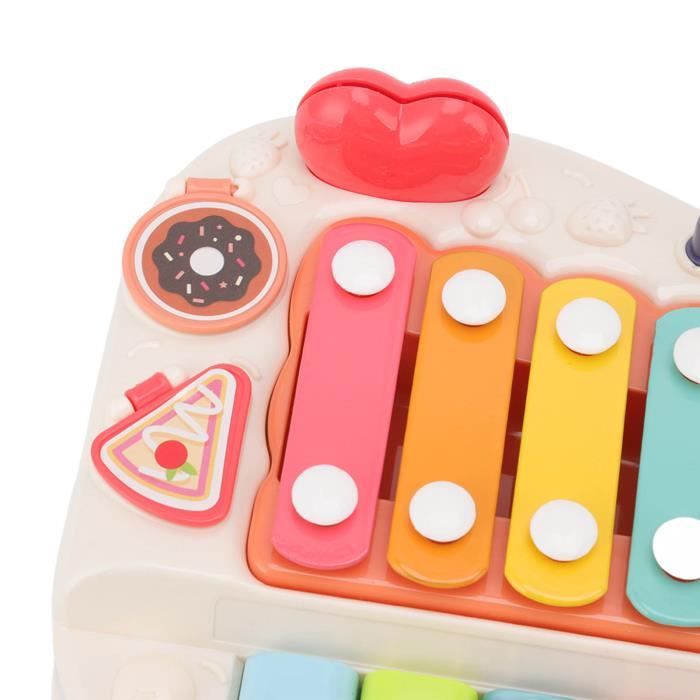 Piano Jouet Portable Bébé – Clavier Compact, Sons Piano Et Guitare, ABS Antidérapant, Pile AAA – Musique Dès 1 An