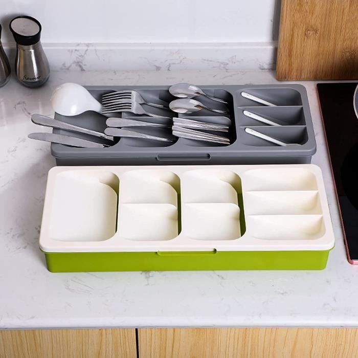 Range couvert tiroir - plateau à couverts en plastique - rangement couverts  tiroir cuisine - organisateur de tiroir de cuisin[A361] - Cdiscount Maison
