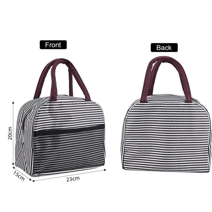 Sac Isotherme Repas 2 Pièces Velours Côtelé - Rose Et Violet, Doublure Aluminium, Poches Extérieures