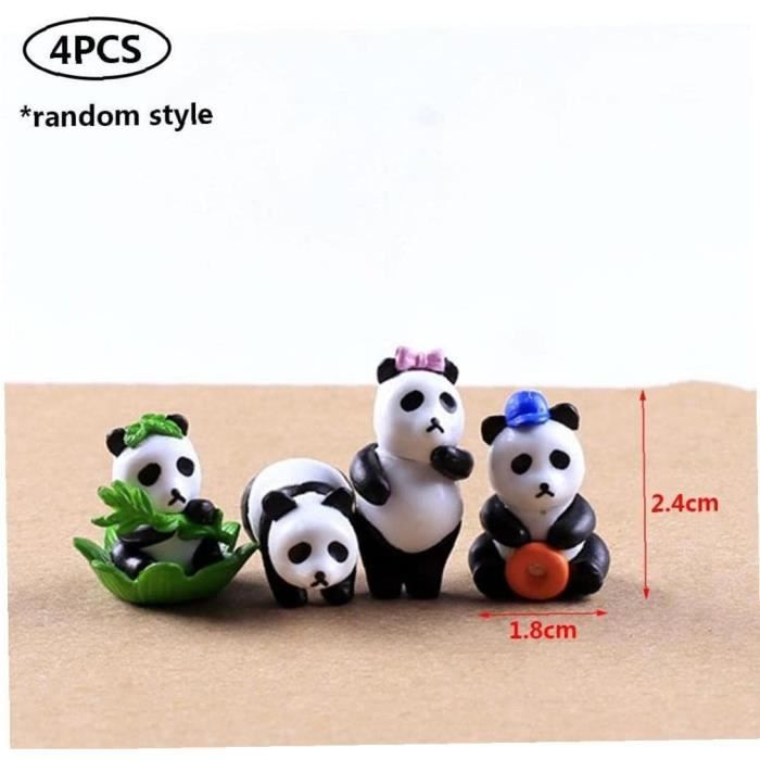 5 pièces MINI PANDA modèle belle figurine Panda résine Panda Craft Mini  décoration de jardin