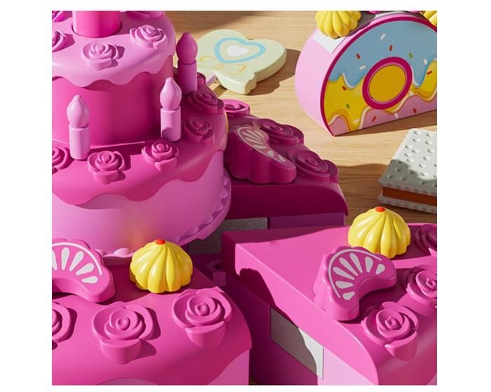 ZoneYan Gâteau Anniversaire Jouet – 14 Cm, 6 Pièces Avec Velcro – Jeu De Rôle Culinaire, Découpage Et Distribution – Dès 3 Ans