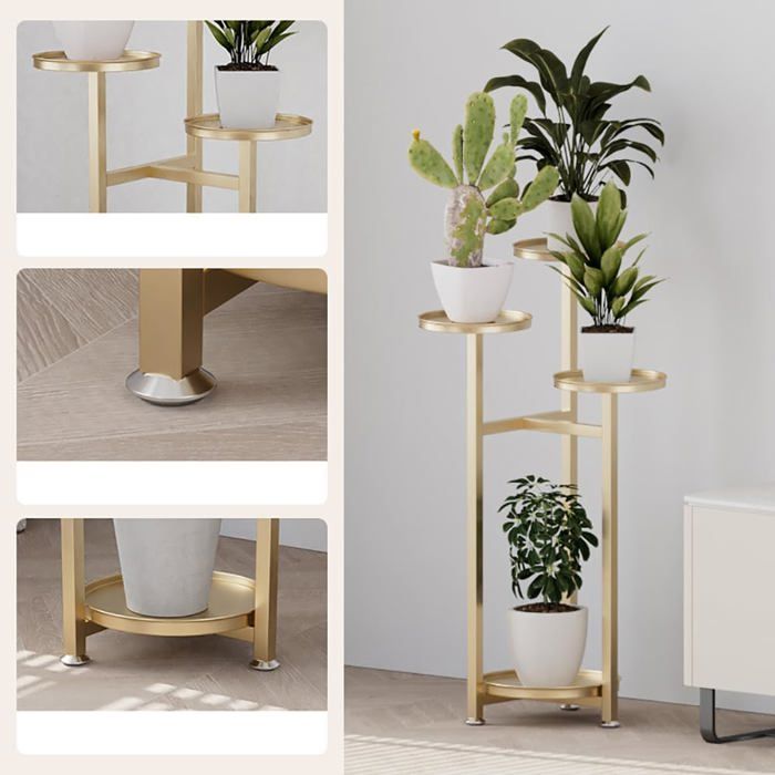 Étagère à Plantes En Fer Et Bois Design Escargot - Support Multifonction Pour Balcon, Salon | 23 X 56 Cm