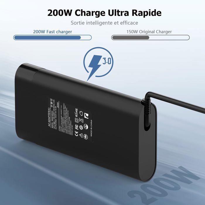 200W 195V 103A Chargeur Pour HP Pavilion Gaming 15 16 17 Omen 15 17 Victus 15 16 Zbook 15 17 G3 G4 G5 G6 G7 Multicolore Mu CHARGEUR - Informatique