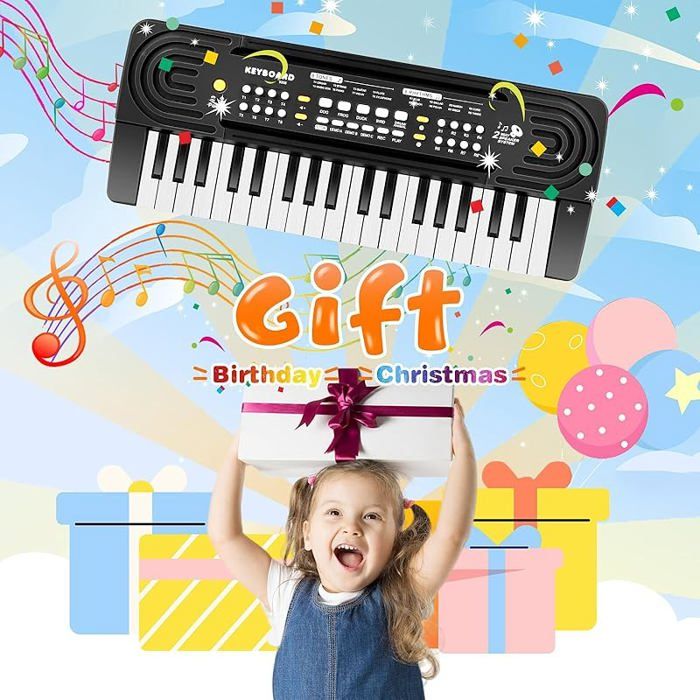 Piano Enfant 37 Touches Avec Micro - Jouet Musical Éducatif + Enregistrement Pour 3-8 Ans