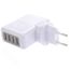 Appareil Photo num/érique et Autres p/ériph/ériques USB iPhone Chargeur Mural de Voyage en Plastique Blanc /à 4 Ports USB avec Adaptateur Multi-Usage Prise EU pour iPod
