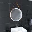 Miroir salle de bain rond type barbier - diamètre 50cm - BARBER WHITE-0