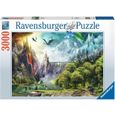 Puzzle 3000 pièces - RAVENSBURGER - Règne des dragons - Animaux - Adulte - Bleu - Multicolore-0