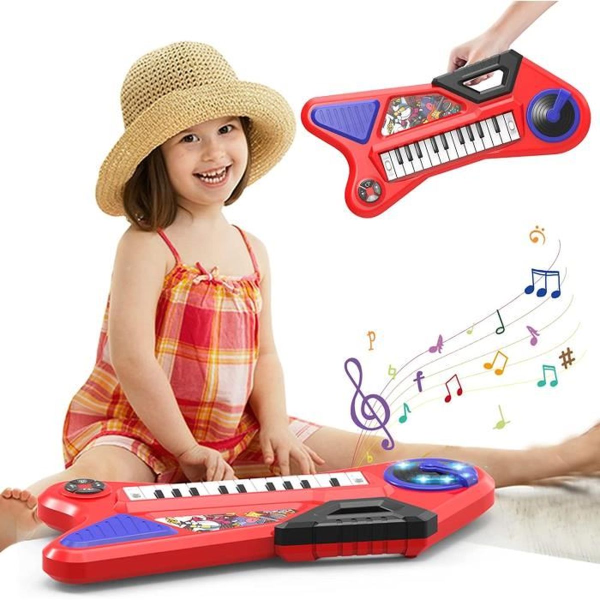 Clavier Piano Bebe Pour Filles Enfant Jouet 22 Touches Multi Function Musical Piano Avec Tambours Jeu Educatif Cadeau Cdiscount Jeux Jouets
