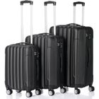 ALIGHTUP Set de 3 Valises Rigide en ABS Ensemble de Bagages, 4 roulettes(55cm, 65cm, 75cm) - Noir