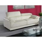 VENTE-UNIQUE Canapé 3 places en cuir MACELO - Ivoire