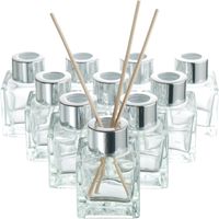 10 Bouteilles Diffuseur en Verre Vides avec 40 Bâtonnets de Parfum - MATANA - 50ml - Décoration de Maison, Huiles Essentielles