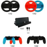 Volant Switch Kit de Grip et Volant Joy Con pour Nintendo Switch Manette Poignée pour Mario kart 