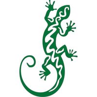 Salamandre autocollant sticker adhésif couleur lézard (Couleur de fond: vert foncé - Taille: 17 cm)