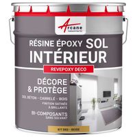 Peinture Sol - Résine Epoxy effet Miroir - REVEPOXY DECO  Beige ral 1001 - kit 5 Kg (jusqu'à 14m² pour 2 couches)