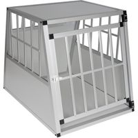 EUGAD Cage de transport pour chien en aluminium, Caisse de transport, Boîte de transport,Boîte de voyage,85x65x69cm,Blanc