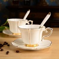 Service à café avec soucoupes,Set de tasses à café en porcelaine, tasse et soucoupe de thé en céramique, tasse et sous tasse de thé