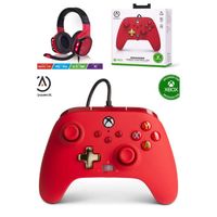 Manette XBOX ONE-S-X-PC ROUGE EDITION Officielle + Casque Gamer SPIRIT OF GAMER EH60 ELITE