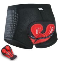 Shorts de Cyclisme Cuissard Velo Hommes - Rouge - Rembourrage en Gel 3D - Tissu Respirant