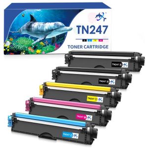 COMETE - TN247 - 4 Toners compatibles BROTHER TN247 - Noir et Couleur -  Marque française - Cartouche imprimante - LDLC