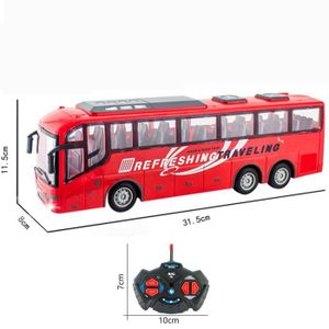 VOITURE - CAMION rouge-Grand bus électrique radiocommandé pour garç