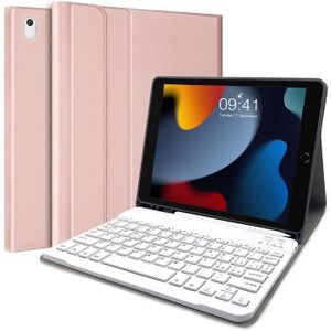 Étui clavier pour iPad 9/iPad8/iPad7 10,2 Clavier détachable avec porte-crayon Clavier Bluetooth sans fil pour tablette iPad 9e/8e/7e génération 