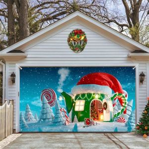 VILLAGE - MANÈGE Grande Bannière de Noël pour Porte de Garage,Intér