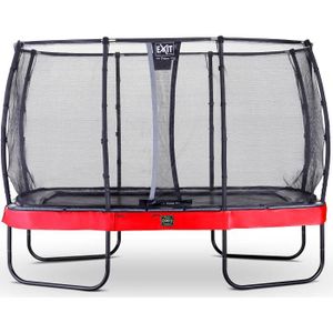 TRAMPOLINE Exit - Elegant Premium trampoline rectangular 214x366cm avec safetynet Deluxe - Rouge