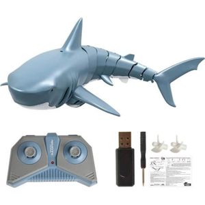 Ans Garçons Et Filles Piscine Salle De Bains Grand Cadeau 2.4G Télécommande Requin Jouet Haute Simulation Requin Jouets Requin Rechargeable Jouet pour 5 Bleu/Noir/Or 