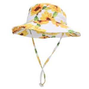 CHAPEAU - BOB ESTINK chapeau de soleil de bébé Chapeau de soleil de plage pour bébé Motif de fleurs respirant à la mode pour enfants Chapeau