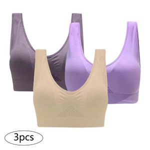 SOUTIEN-GORGE femme SOUTIEN-GORGE Lot de 3 soutiens-gorge de sport pour femme sans fil de soutien yoga course débardeur sous-vêtements