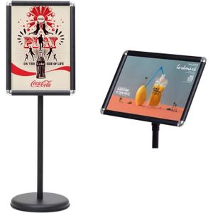 Support D'Affichage A3 WERTIRUNG Noir - Pied Robuste Pour Intérieur, Cadre Réglable Et Stable