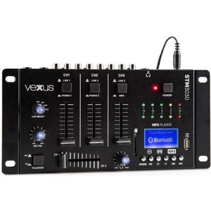 Vonyx AM8A - Console de Mixage avec Amplificateur 1000 Watts, BT/MP3/USB/SD