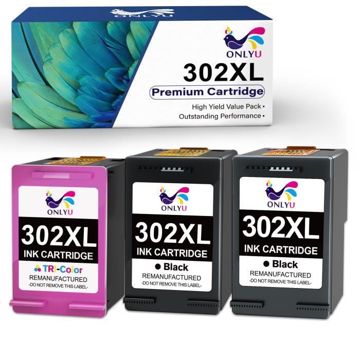 refill24 Kit de Recharge Compatible pour Cartouches d'encre HP 302/302 XL  avec flacons d'encre Noire et Couleur de Haute qualité, Clip et Accessoires  Inclus : : Informatique