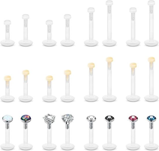 5 stuks kraakbeen-set met ringen en studs in verschillende kleuren