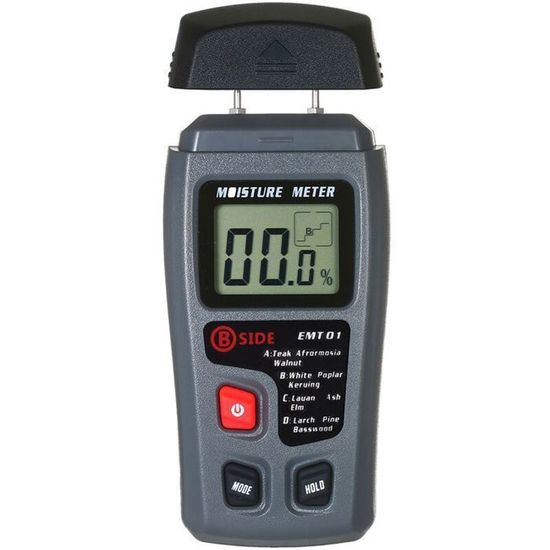 Humidimètre Numérique Pour Bois - Détecteur D'humidité Portable 0-99,9%, Avec électrodes Intégrées, 4 Modes De Bois