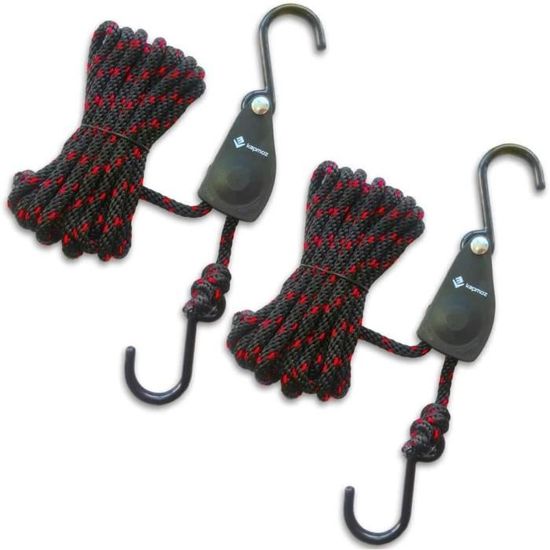 Lot De 2 Sangles D'Arrimage Kayak Avec Poulie à Cliquet - Corde Réglable 2.5-3m Charge Max 136 Kg
