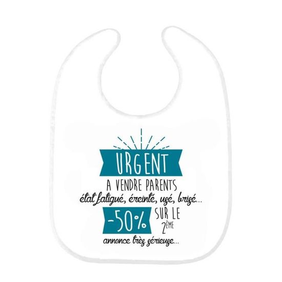 Bavoir Bebe Imprime Citation Naissance Humour Urgent A Vendre Parents Etat Fatigue 50 Sur Le 2eme Cdiscount Puericulture Eveil Bebe