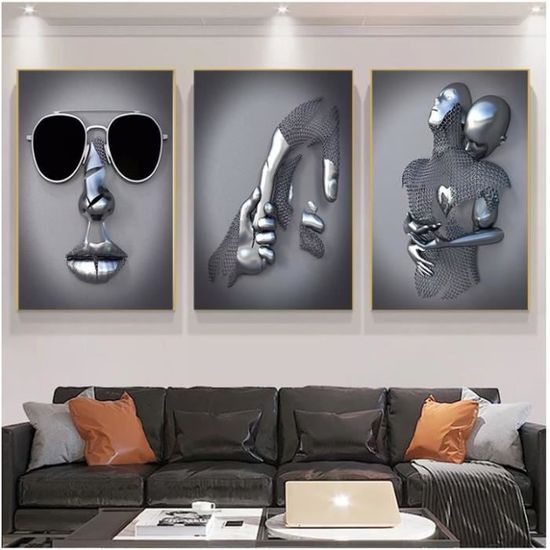 Tableau Toile Style Afro Avec Tatouages - 40,6 X 61 Cm - Décoration Murale Moderne Pour Salon, Chambre, Bureau