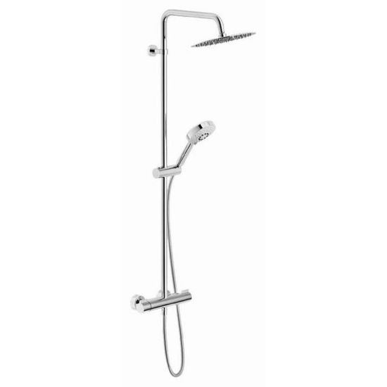 ENKI, Carre, RG061, Chrome, Kit De Double Colonne De Douche