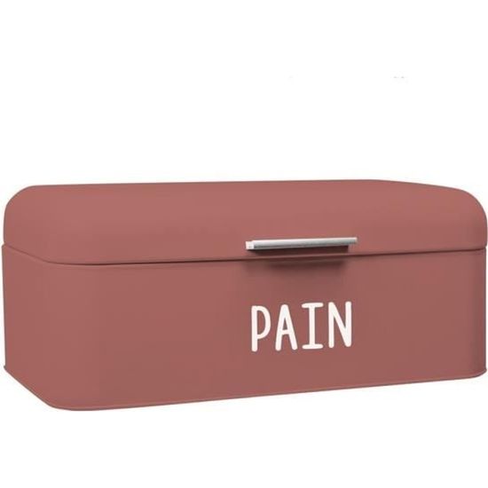 Boîte à Pain Rouge Vintage Rétro en Métal Couleur Rouille ,Tuile 42,5 x 23 x 16 cm