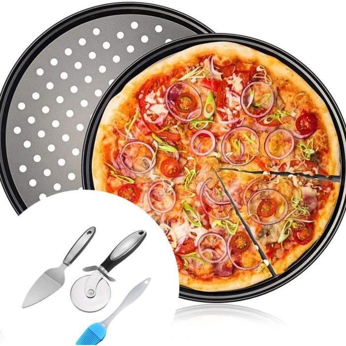 5 kit de accessoire du Pizza 2 Plaque Cuisson Pizza Revêtement 1Roulette de  Coupe à Pizza 1Pizza Brosse 1Pelle Pizza Anti-adhér A345 - Cdiscount Maison