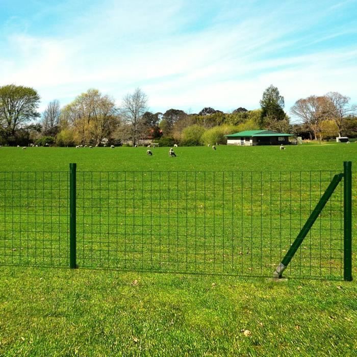 LIUX Grillage 25 x 1,0 m avec les support pour jambe de force à enfoncer
