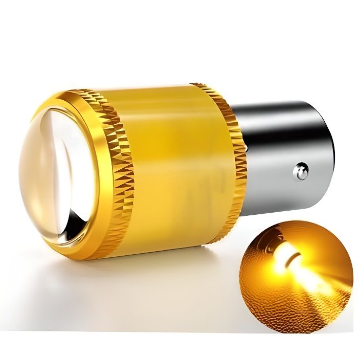 Ampoule BAU15S LED ORANGE PY21W pour Voiture Canbus Clignotants