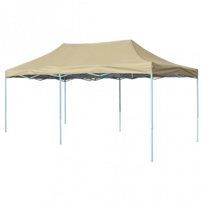 Barnum pliable en acier et tissu crème 600x300x315CM CS425071