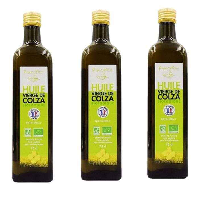Lot 3x Huile vierge de colza BIO France 75cl